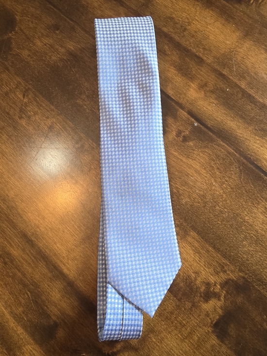 The Tie Bar Other - Mens 100% Silk Light Blue Gingham Tie
